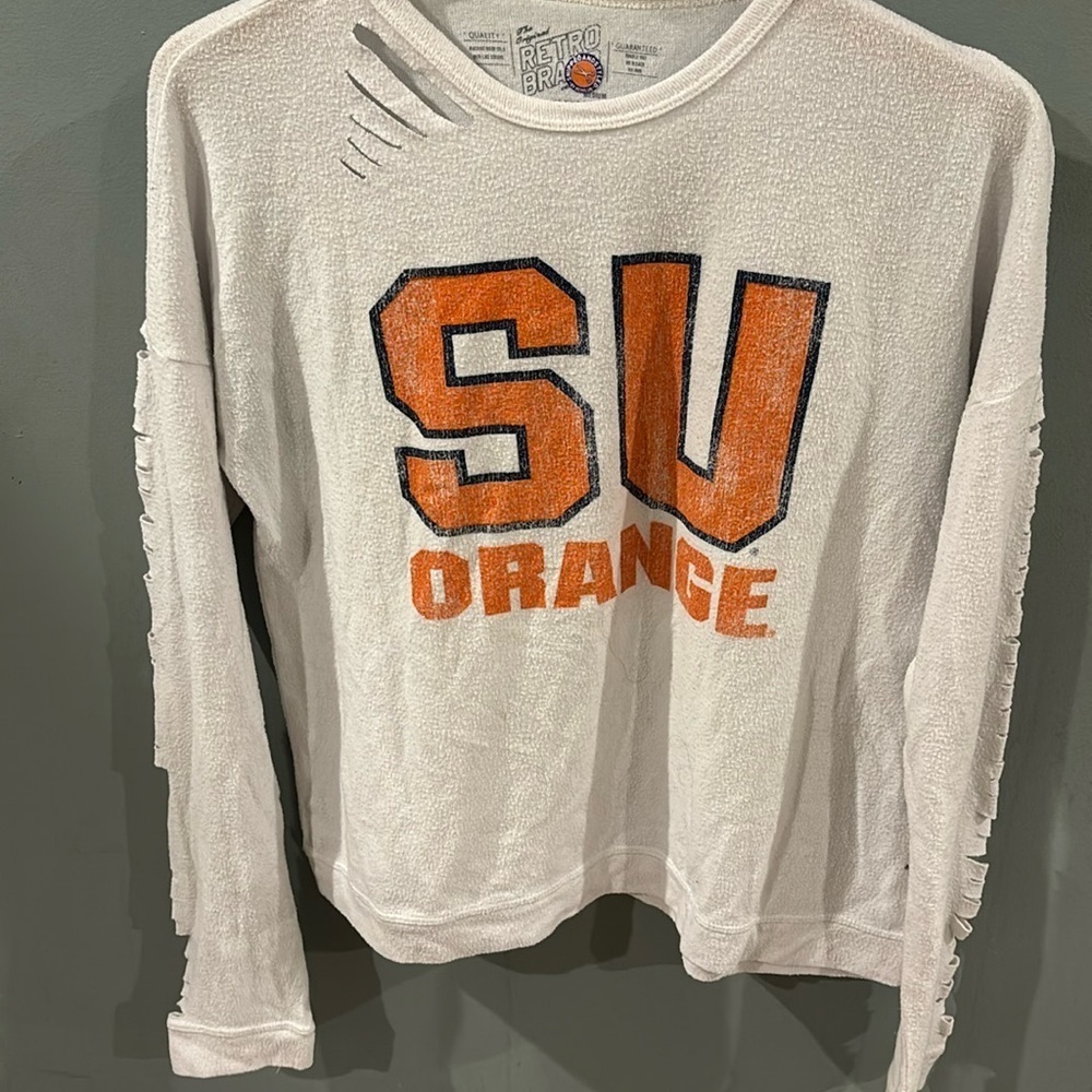 Syracuse university sweatshirt with styled cut sleeves - medium